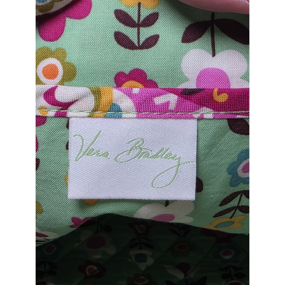 Vera Bradley Tutti Frutti Tote Green Pink Paisley Floral Print - Picture 11 of 11